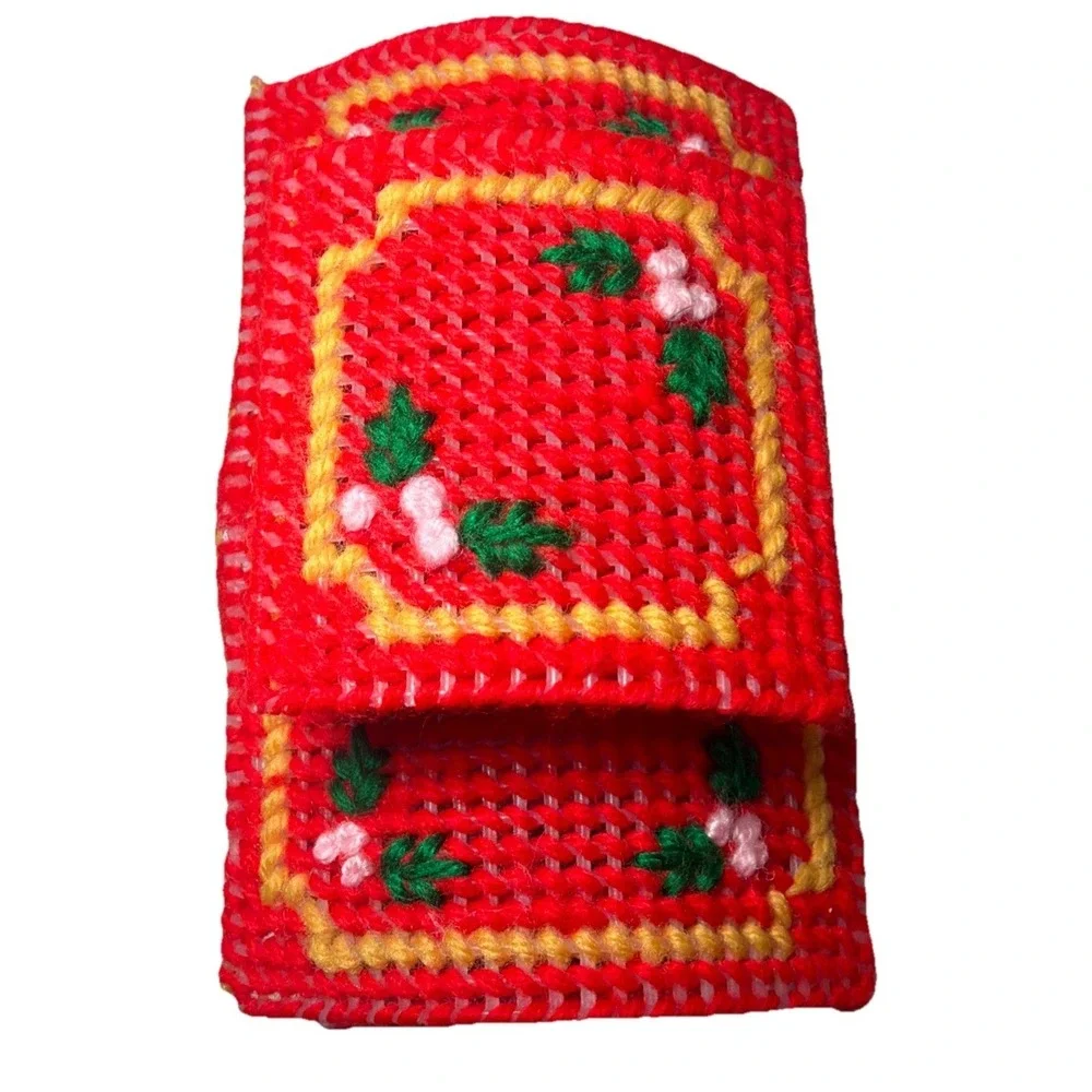 Handmade Needlepoint Christmas Train Plastic Canvas